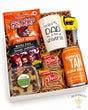 Coolest Dad gift box with local craft beer, beef jerky, cookies, fudge, dad mug and fun coaster set by BB Baskets Calgary