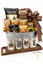 Flight Taster Gift Set with hand-carved wooden tasting board, nesting tasting glasses and gourmet snacks by BB Baskets Calgary