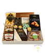 Gourmet Indulgence gift box with Brie cheese, crackers, local antipasto, handcrafted fudge, chocolates, nuts and gourmet treats by BB Baskets Calgary