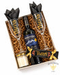 Theirs and Theirs wine gift basket with red wine, matching wine glasses, jar candle and cocoa truffles by BB Baskets Calgary